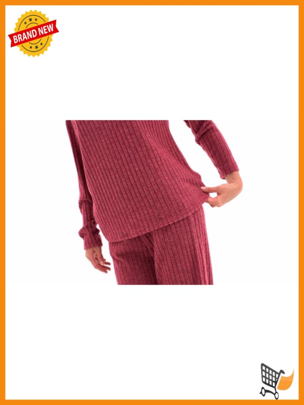 Off Shoulder Lounge Set Brushed Ribbed - Picture 5 of 5